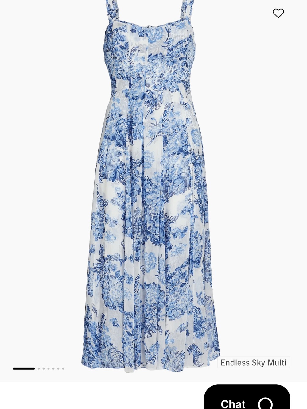 cinq a sept Blue and White Floral Maxi Dress